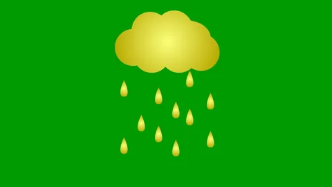 Gold rain from cloud green Stock Footage 234174499