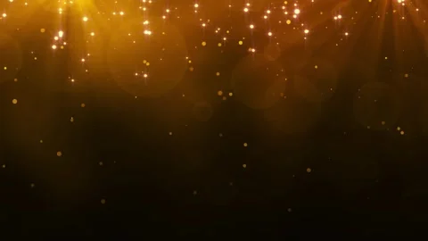 Gold rain particles background. Bokeh celebration award winner. 4K resolution Stock Footage 256201156