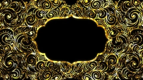 Gold Ramadan kareem frame background with space for your text. Alpha and looped Video stock 107008294