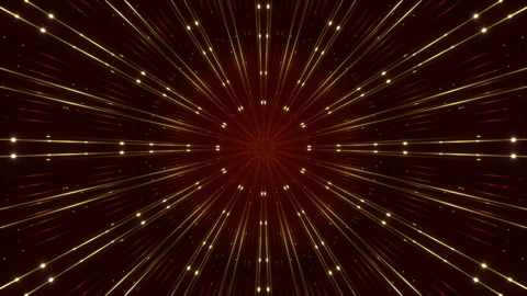 Gold rays and flashing light on dark red background, loop Stock Footage 145671378
