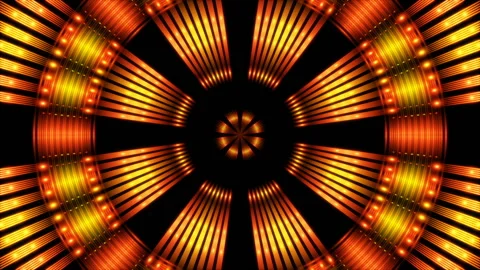 Gold rays and flashing light on black background, loop Stock Footage 158814322