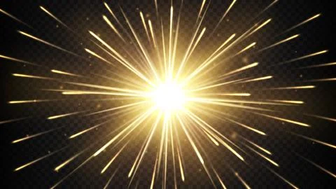 Gold Rays with Particle Explosion, Vector Illustration 스톡 일러스트