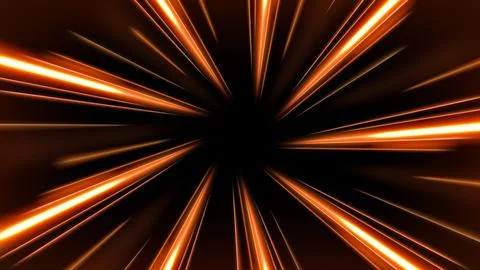 Gold Rays Zoom in Motion Effect, Swirl Light Color Trails, Vector Illustratio Stock Illustration