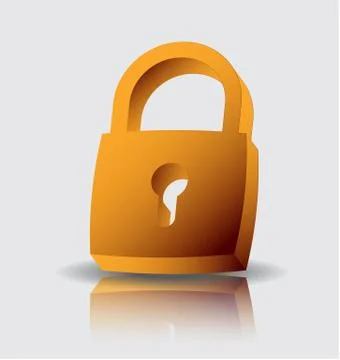 Gold real padlock vector illustration Stock Illustration