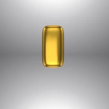 Gold realistic 3D rendering Hebrew alphabet, shiny metallic jewfish symbols and Stock Illustration