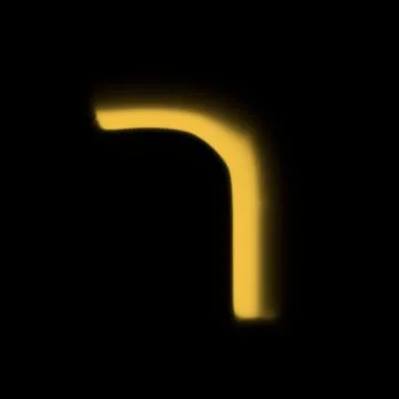 Gold realistic 3D rendering Hebrew alphabet, shiny metallic jewfish symbols and Stock Illustration