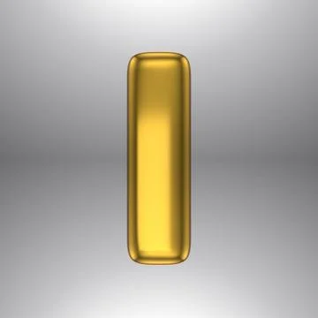 Gold realistic 3D rendering Hebrew alphabet, shiny metallic jewfish symbols and Stock Illustration