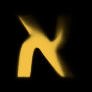 Gold realistic 3D rendering Hebrew alphabet, shiny metallic jewfish symbols and Stock Illustration
