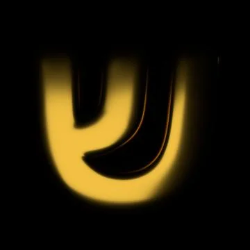 Gold realistic 3D rendering Hebrew alphabet, shiny metallic jewfish symbols and Stock Illustration