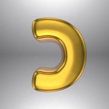 Gold realistic 3D rendering Hebrew alphabet, shiny metallic jewfish symbols and Stock Illustration