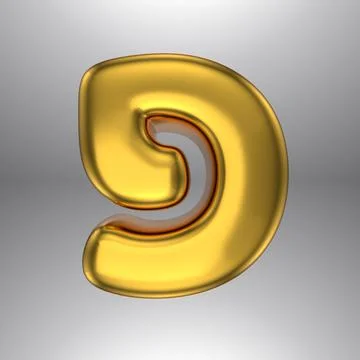 Gold realistic 3D rendering Hebrew alphabet, shiny metallic jewfish symbols and Stock Illustration