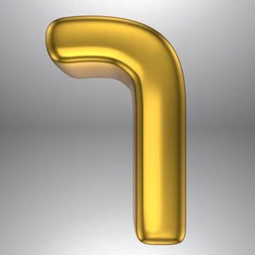 Gold realistic 3D rendering Hebrew alphabet, shiny metallic jewfish symbols and Stock Illustration