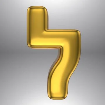 Gold realistic 3D rendering Hebrew alphabet, shiny metallic jewfish symbols and Stock Illustration