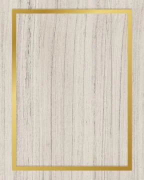 Gold rectangle frame on a wooden background Stock Photos