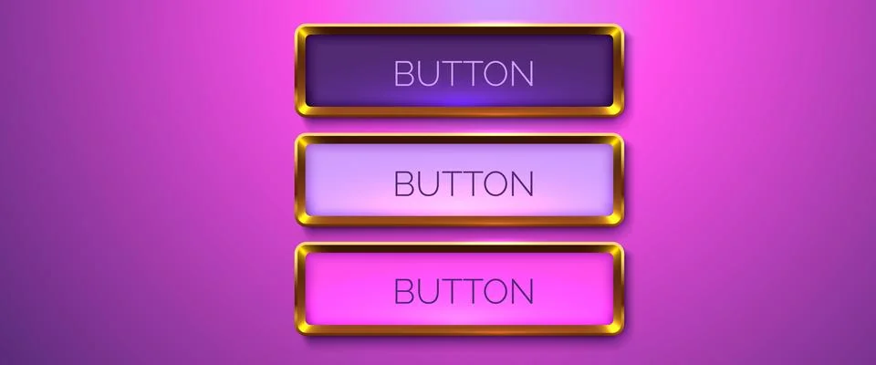 Gold rectangle isolated button. Golden design for empty emblem. Glossy golden 스톡 일러스트
