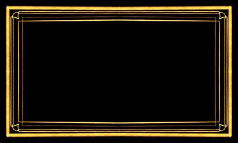 Gold rectangular frame in art Deco style Stock Illustration
