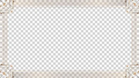 Gold rectangular frame is featuring ornate corner filigree in flat design, Illustrazione stock