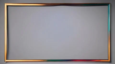 Gold rectangular frame on a gray background. Stock Footage 273953151