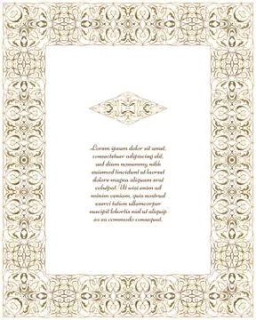 Gold rectangular frame Stock Illustration