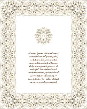 Gold rectangular frame Stock Illustration