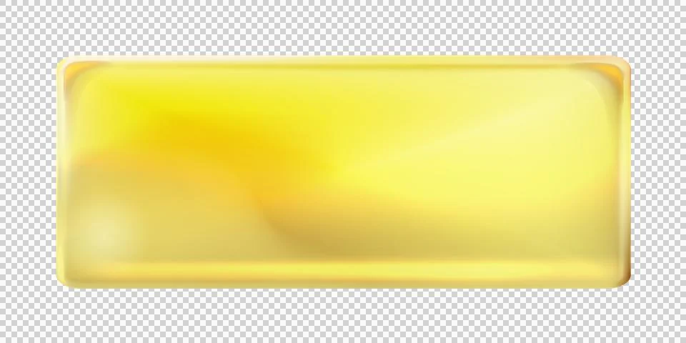 Gold rectangular painted plate isolated. Golden plank template. Png. Illustrazione stock