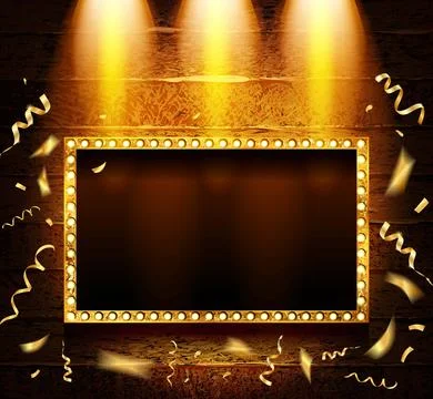 Gold rectangular retro frame 스톡 일러스트