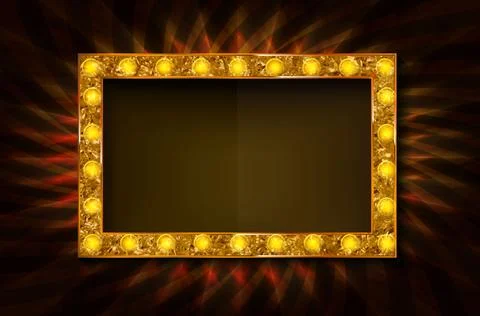 Gold rectangular retro frame イラスト素材