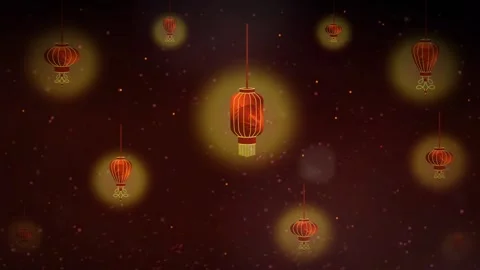 Gold Red Lantern Loop Vídeos de archivo 333769783
