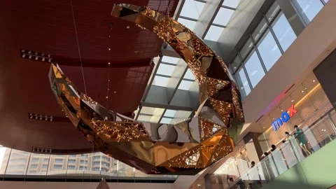 A gold reflected moon close up short Stock Footage 154162629