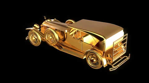 Gold retro car Stock Footage 63626445