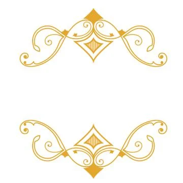 Gold a retro a frame on a white background 스톡 일러스트