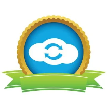 Gold reverse cloud logo Stock Illustration