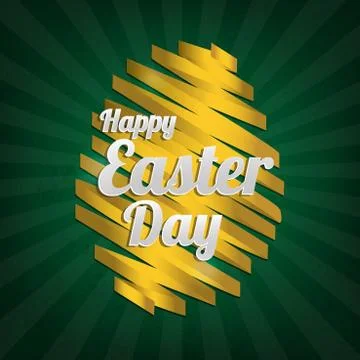 Gold ribbon easter egg symbol 库存插图