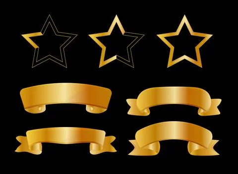 Gold ribbon Stock Illustration