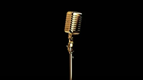 Gold ribbon microphone Stock Footage 10865873