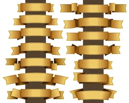 Gold ribbon set Stock Illustration