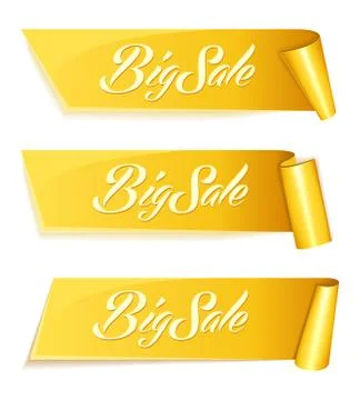 Gold ribbon set Stock Illustration