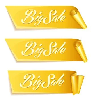 Gold ribbon set Stock Illustration