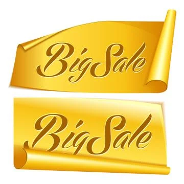 Gold ribbon set Stock Illustration