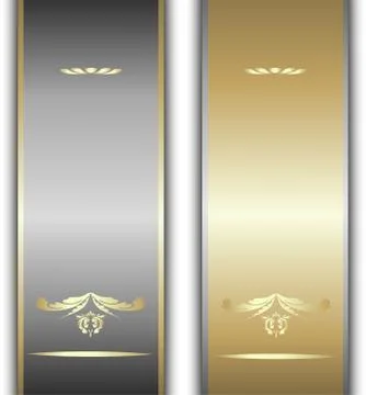 Gold ribbons Stock Illustration