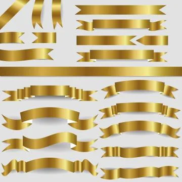Gold ribbons Stock Illustration