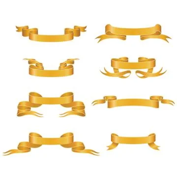 Gold ribbons Stock Illustration