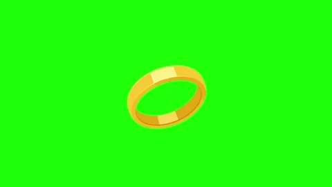 Gold ring animated sparkling wedding band luxury jewelry in 4k green screen.. Stock Footage 342539443