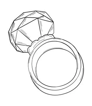 Gold ring with big stone イラスト素材