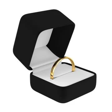 Gold Ring with Black Box Stock Illustration