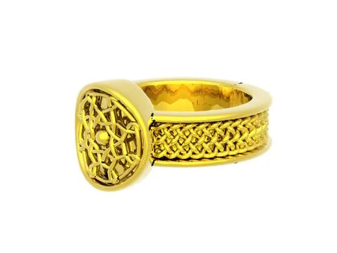 Gold ring with braided pattern イラスト素材