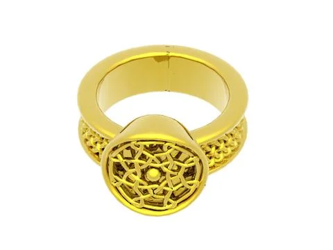 Gold ring with braided pattern Stock Illustration