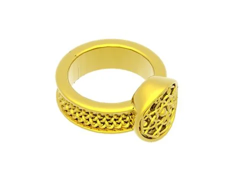 Gold ring with braided pattern イラスト素材