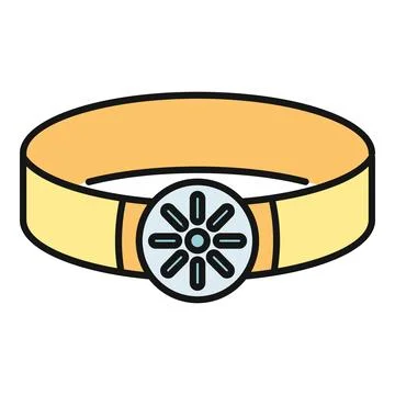 Gold ring with decorative circular ornament accessory Stock Illustration