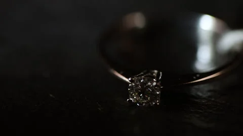 Gold ring with diamond. Stock-Footage 310226880